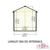 Langley 8 ft x 6 ft Shiplap Double Door Shed