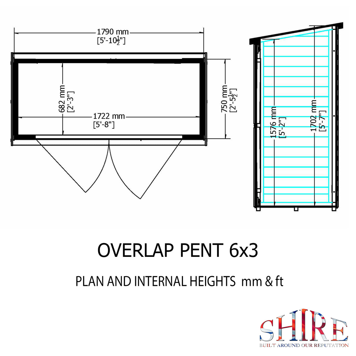 Garden Value Overlap 6 x 3 Pressure Treated Shed