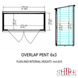 Garden Value Overlap 6 x 3 Pressure Treated Shed