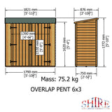 Garden Value Overlap 6 x 3 Pressure Treated Shed