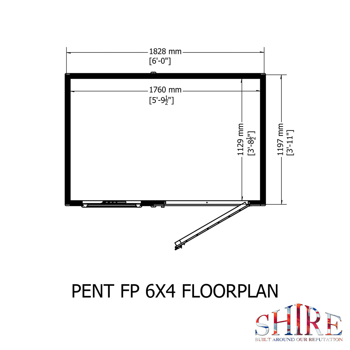 Shire Shiplap Pent Shed 6x4