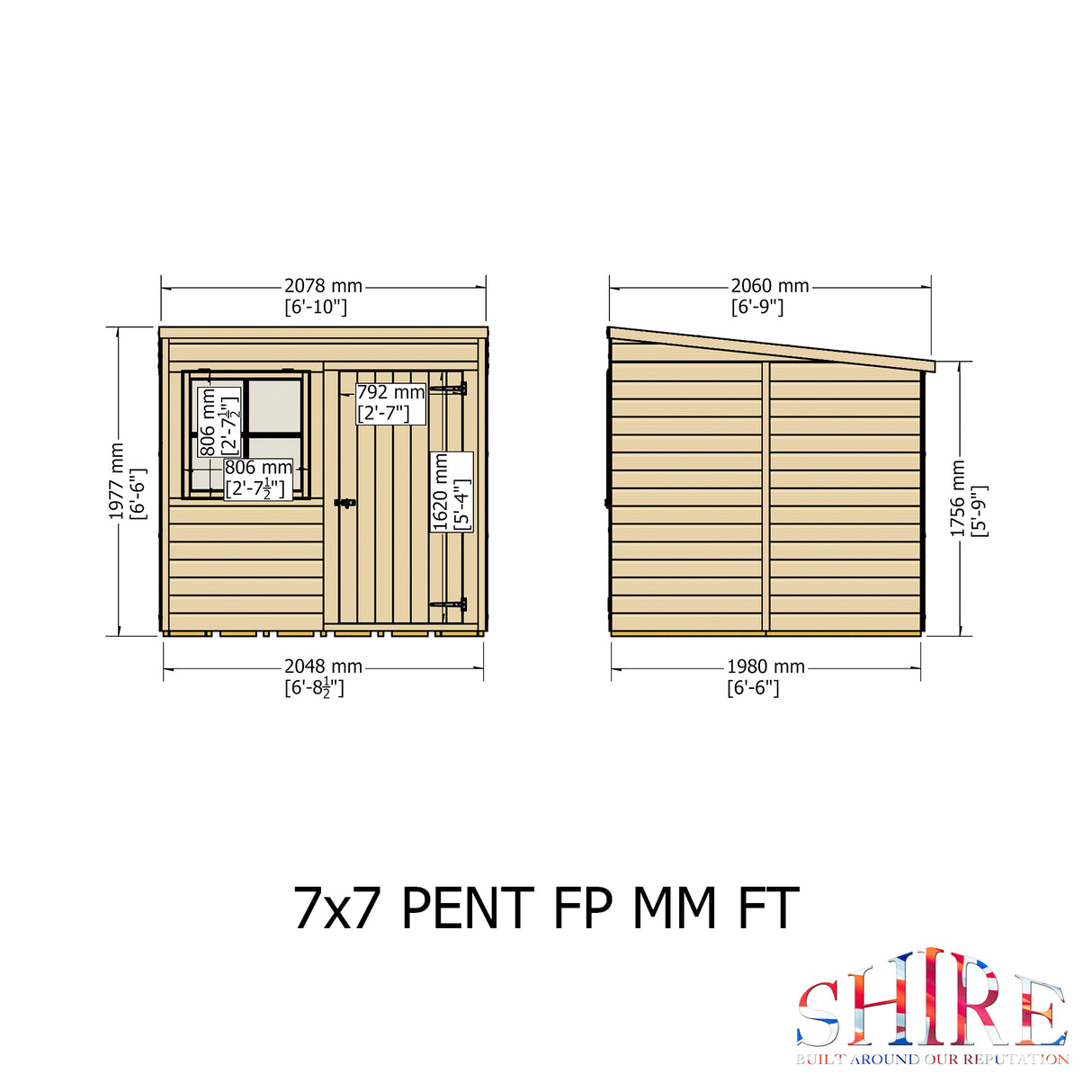 Shire Pent Shed 7x7