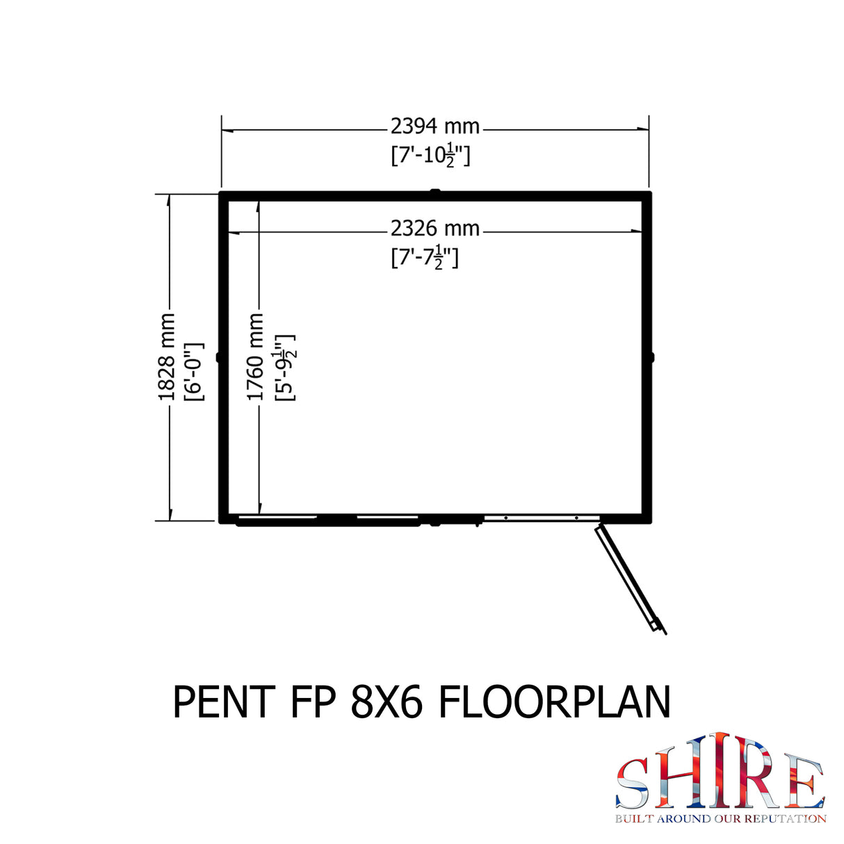 Shire Pent Shed 8x6