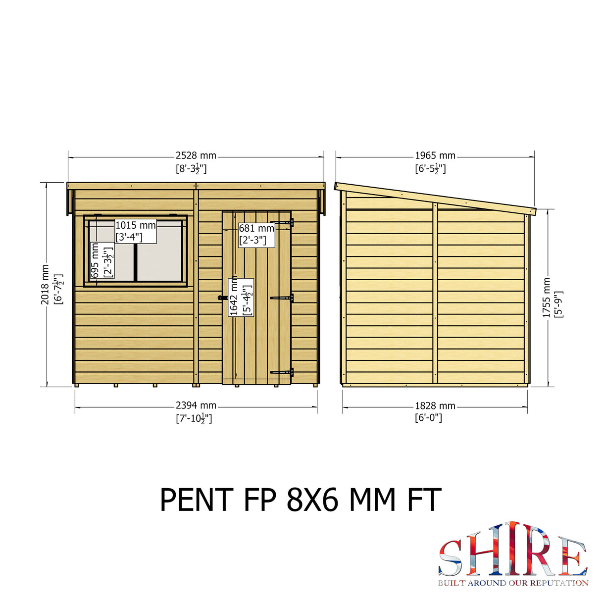 Shire Pent Shed 8x6