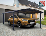 Arcadia 4300 Carport - Grey with Polycarbonate Roof
