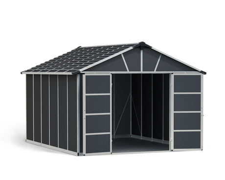 Yukon 11ft. x 13ft. Garden Shed With Floor - Dark Grey Polycarbonate Panels