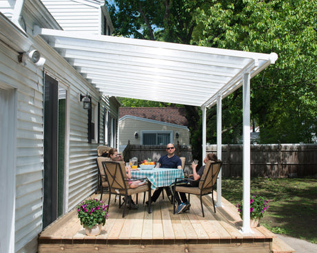 Olympia Patio Cover 3m x 5.5m - White Frame & Clear Polycarbonate