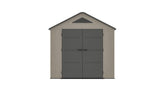 8 x 10  Plastic Garden Shed 10 Year Warranty Includes Shelves Hooks Lighting with Motion Detector