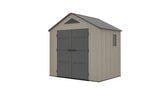 8 x 6 Plastic Garden Shed 10 Year Warranty Includes Shelves Hooks Lighting with Motion Detector
