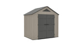 8 x 6 Plastic Garden Shed 10 Year Warranty Includes Shelves Hooks Lighting with Motion Detector
