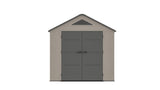 8 x 8  Plastic Garden Shed 10 Year Warranty Includes Shelves Hooks Lighting with Motion Detector