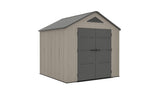 8 x 8  Plastic Garden Shed 10 Year Warranty Includes Shelves Hooks Lighting with Motion Detector