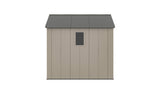 8 x 8  Plastic Garden Shed 10 Year Warranty Includes Shelves Hooks Lighting with Motion Detector