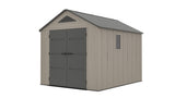 8 x 10  Plastic Garden Shed 10 Year Warranty Includes Shelves Hooks Lighting with Motion Detector