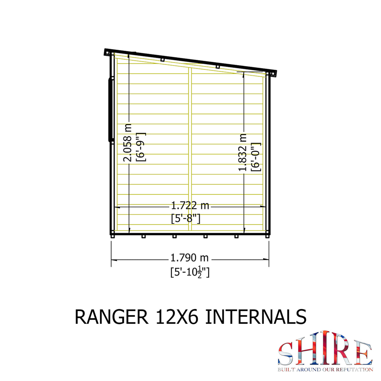 Shire Ranger 12 x 6 Pent Shiplap Shed