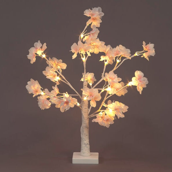 60cm Pale Pink Cherry Blossom Tree with 24 Warm White LEDs