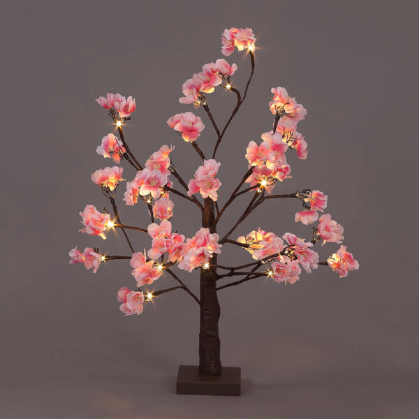 60cm Dark Pink Cherry Blossom Tree with 32 Warm White LEDs