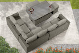Richmond Rattan Aluminium Corner Set with Height Adjustable Table - Grey