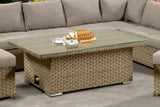 Richmond Rattan Aluminium Corner Set with Height Adjustable Table - Natural