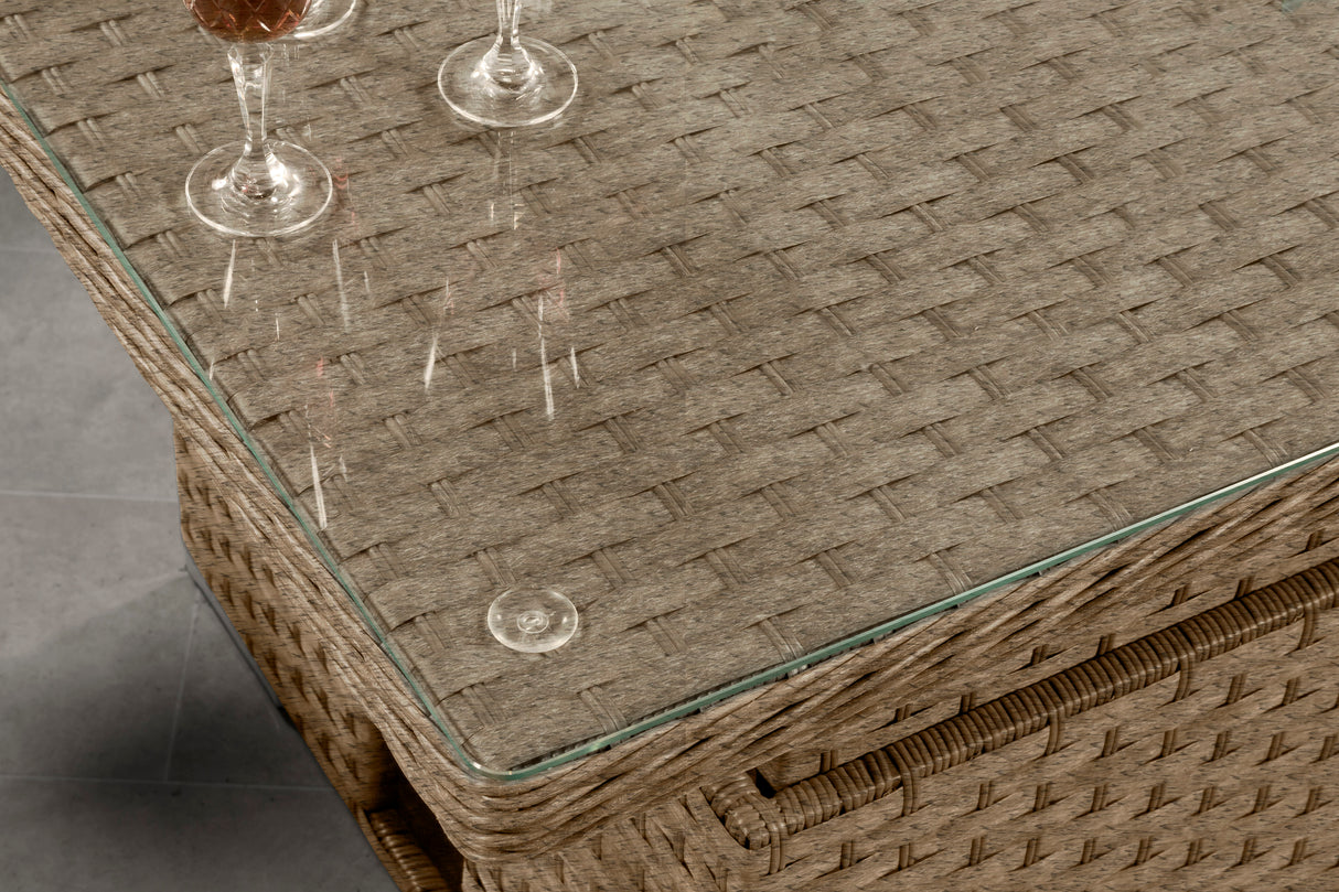 Richmond Rattan Aluminium Corner Set with Height Adjustable Table - Natural