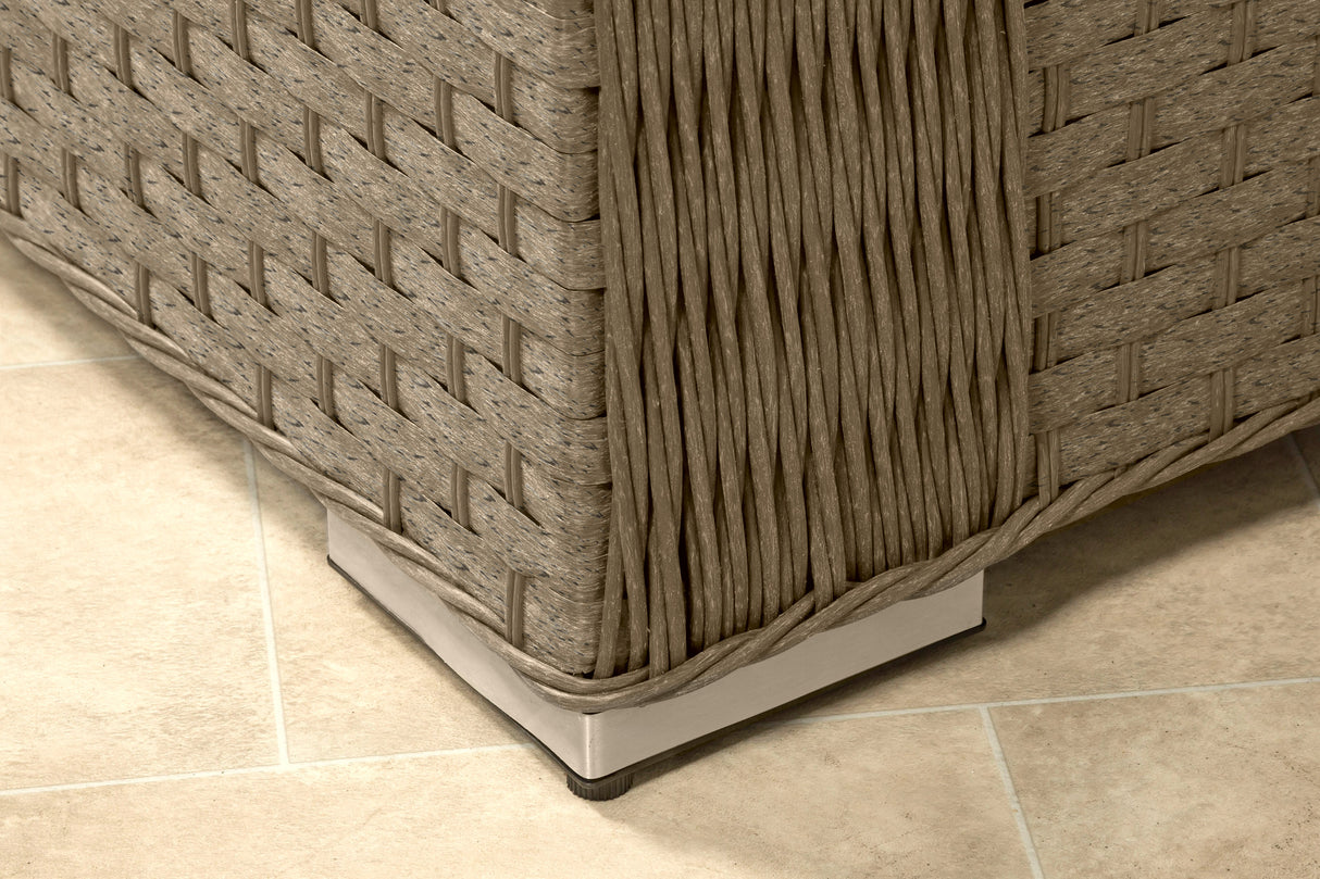 Richmond Rattan Aluminium Corner Set with Height Adjustable Table - Natural