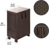 Rimax Plastic Storage Cabinet In Brown With 2 Shelves