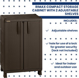 Rimax Plastic Storage Cabinet In Brown With 2 Shelves