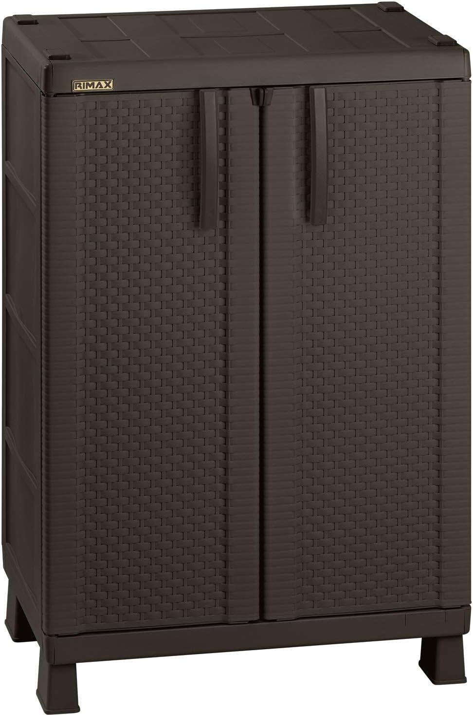 Rimax Plastic Storage Cabinet In Brown With 2 Shelves