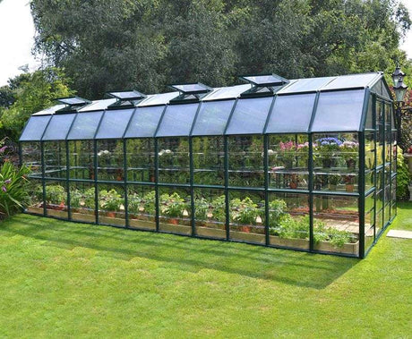 Grand Gardener 8' x 20' Greenhouse - Green Frame & Hybrid Polycarbonate Panels