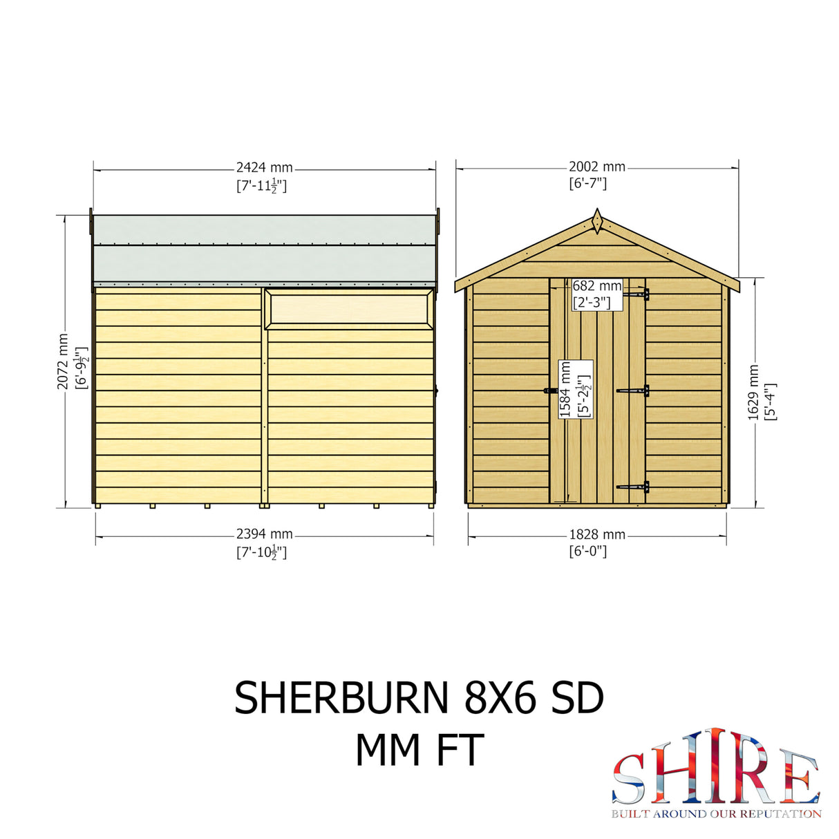 Sherburn 8 ft x 6 ft Shiplap Shed