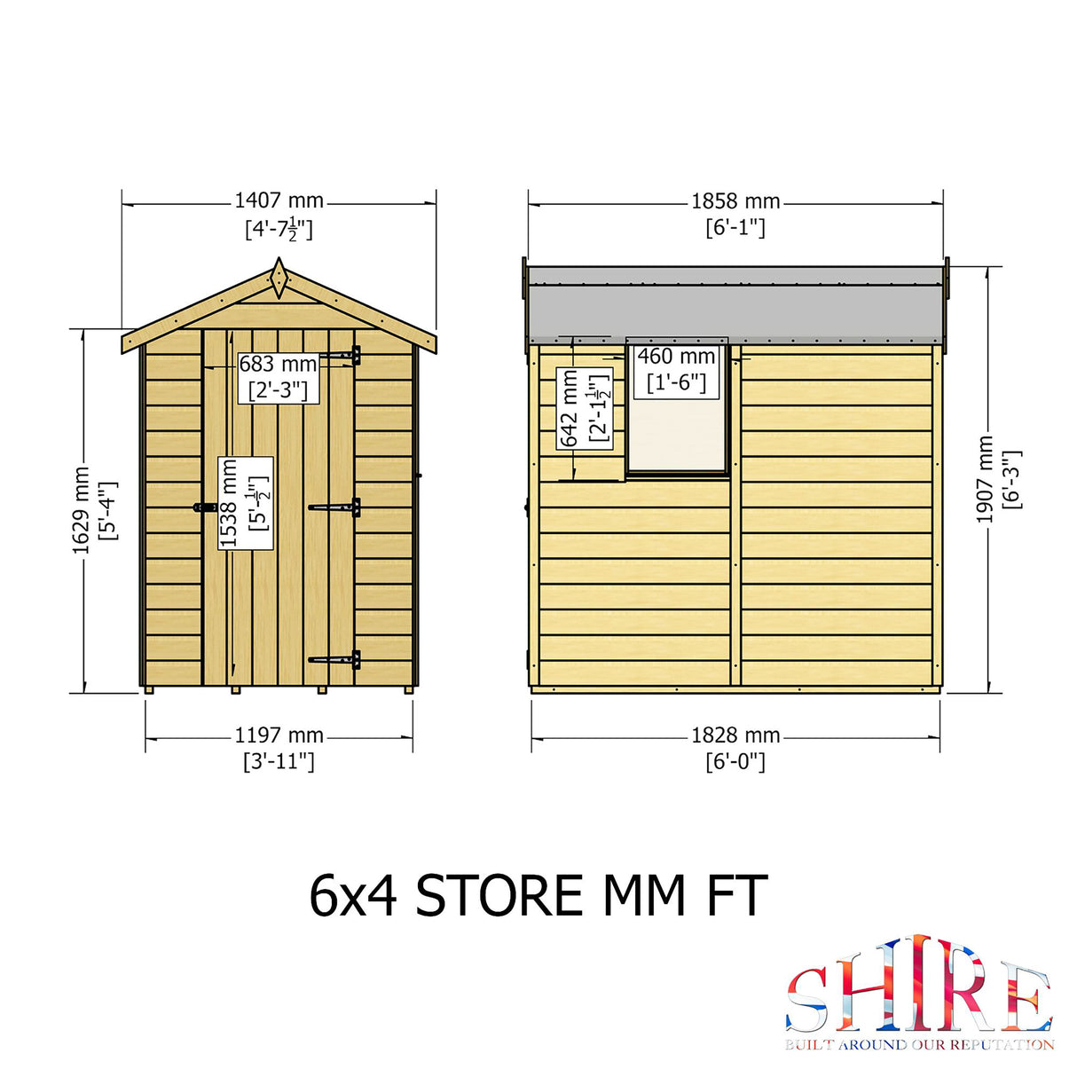 Shire Shetland Shiplap Apex Shed 6x4