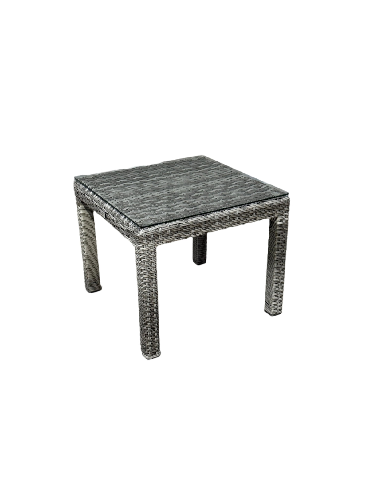 Sarasota Aluminium Rattan Side Table - Grey