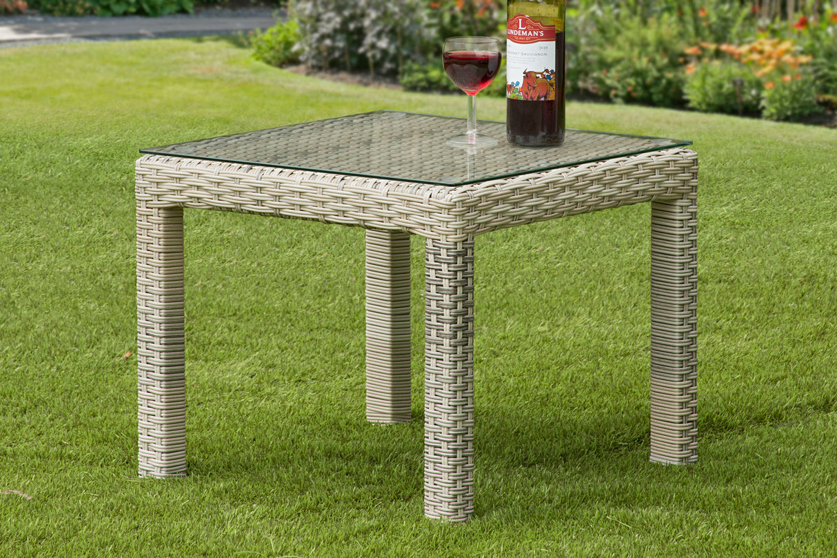 Sarasota Aluminium Rattan Side Table - Natural