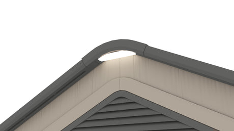 8 x 10  Plastic Garden Shed 10 Year Warranty Includes Shelves Hooks Lighting with Motion Detector
