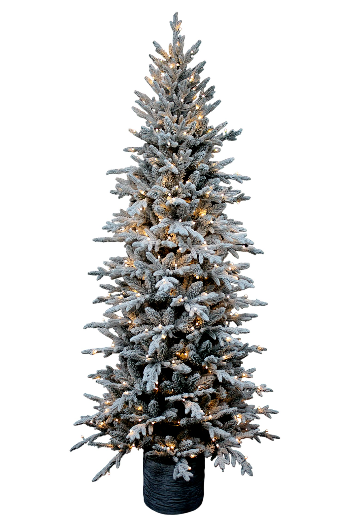 Shatchi Piedmont Pine Pre-Lit Snow Flocked Christmas Tree in Pot - 4ft