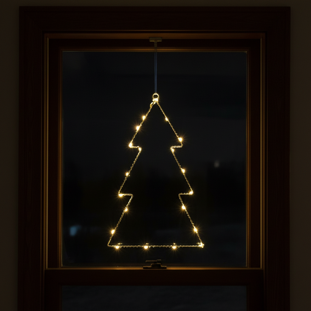 30cm Battery Operated LED Christmas Tree Silhouette