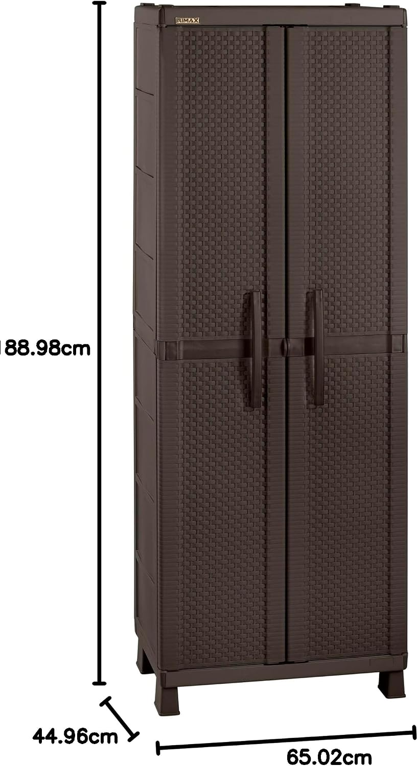 Rimax Cabinet, Resin Plastic, Brown, Tall