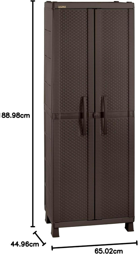 Rimax Cabinet, Resin Plastic, Brown, Tall