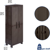 Rimax Cabinet, Resin Plastic, Brown, Tall