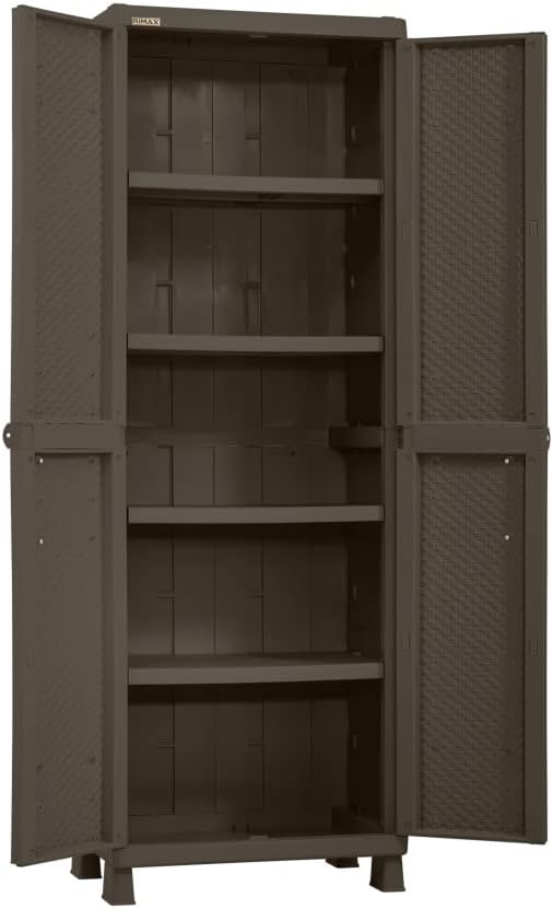 Rimax Cabinet, Resin Plastic, Brown, Tall