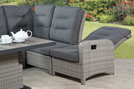 Tulla Reclining Corner Dining Set with Gas Fire Pit Table