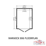 Shire Warwick Shed Double Door 8x6