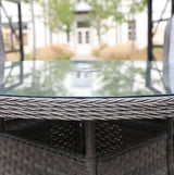 Amalfi High Back 4 Seat Round Dining Set in Grey