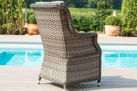 Amalfi High Back 8 Seat Round Dining Set in Grey