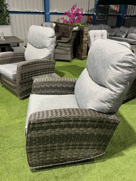 Amalfi Relaxer Reclining Bistro Set in Grey