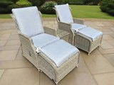 Sorrento Reclining Rattan Bistro Garden Furniture With Table