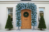 220cm Wide Double Christmas Door Arch - Pre-Lit - Ice White LED's