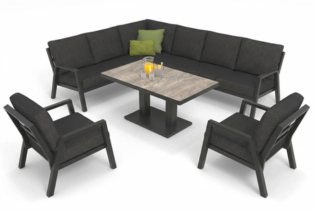 Atlas Garden Corner Sofa with Height Adjustable Table