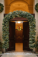 220cm Wide Curved Double Christmas Door Arch - Pre-Lit - Warm White LED's