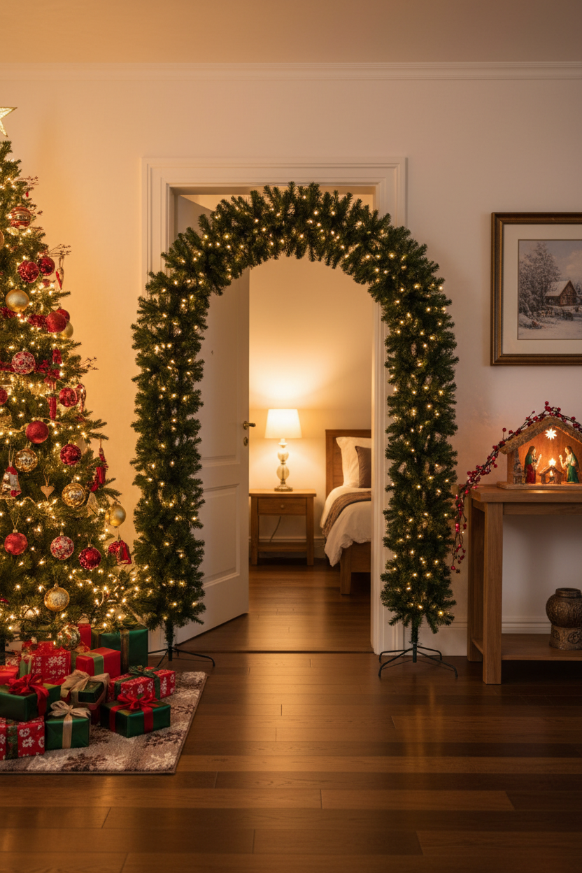 220cm Wide Curved Double Christmas Door Arch